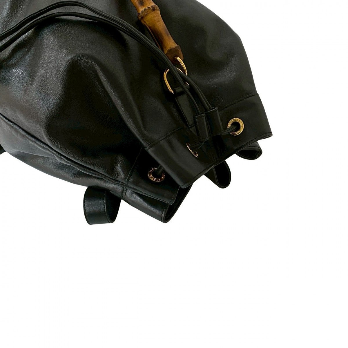 GUCCI Backpack leather black Bamboo