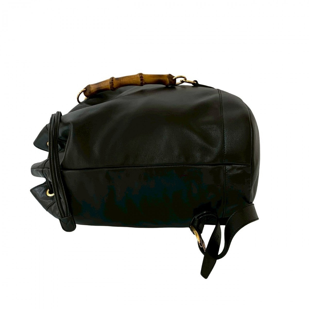 GUCCI Backpack leather black Bamboo