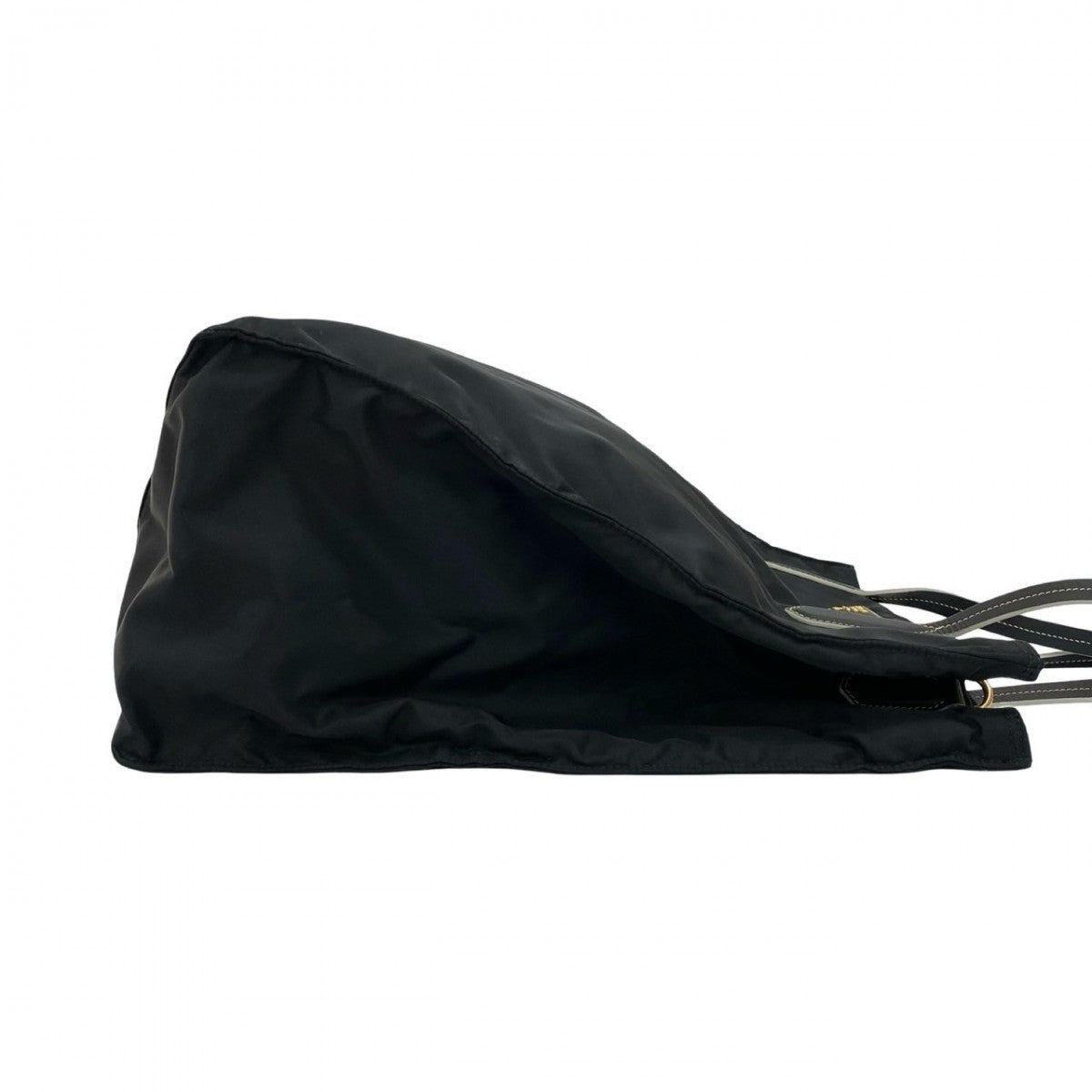 PRADA Shoulder Bag Nylon, Leather black Triangle Logo Metal Women Used Authentic