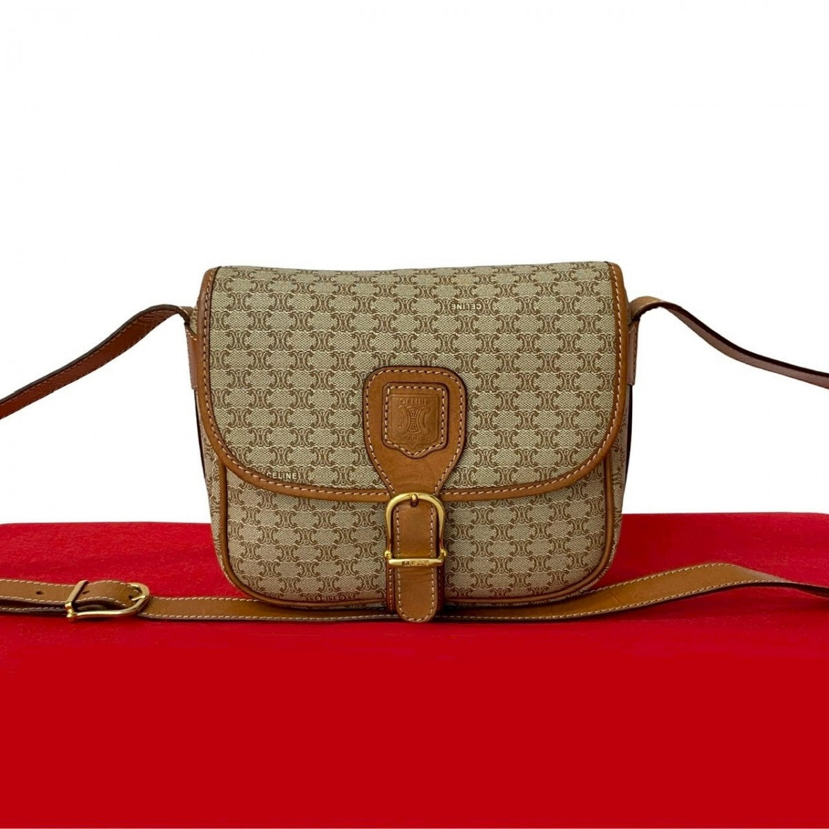 CELINE Shoulder Bag leather Brown