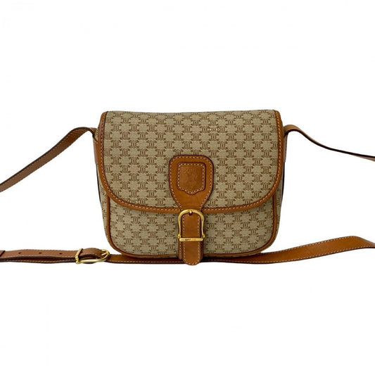 CELINE Shoulder Bag leather Brown
