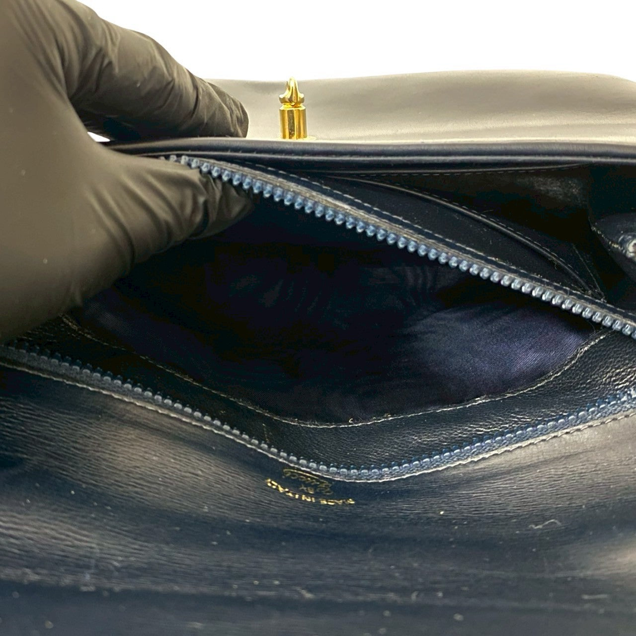 GUCCI Handbag leather Navy