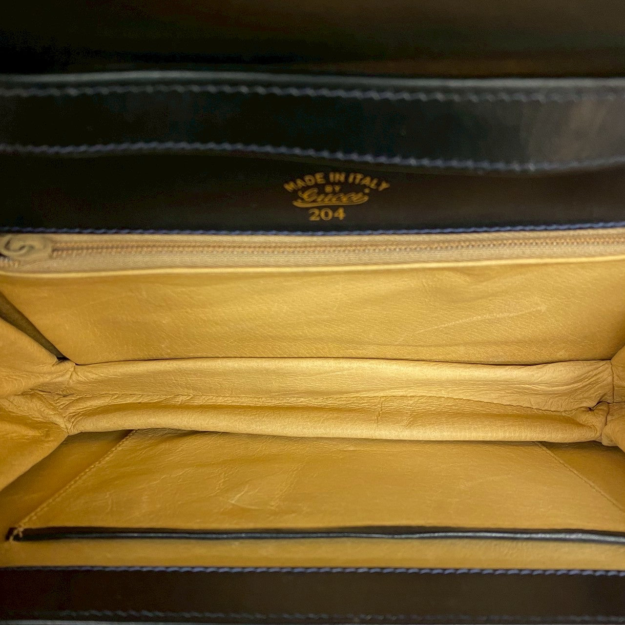 GUCCI Shoulder Bag leather Navy Horsebit