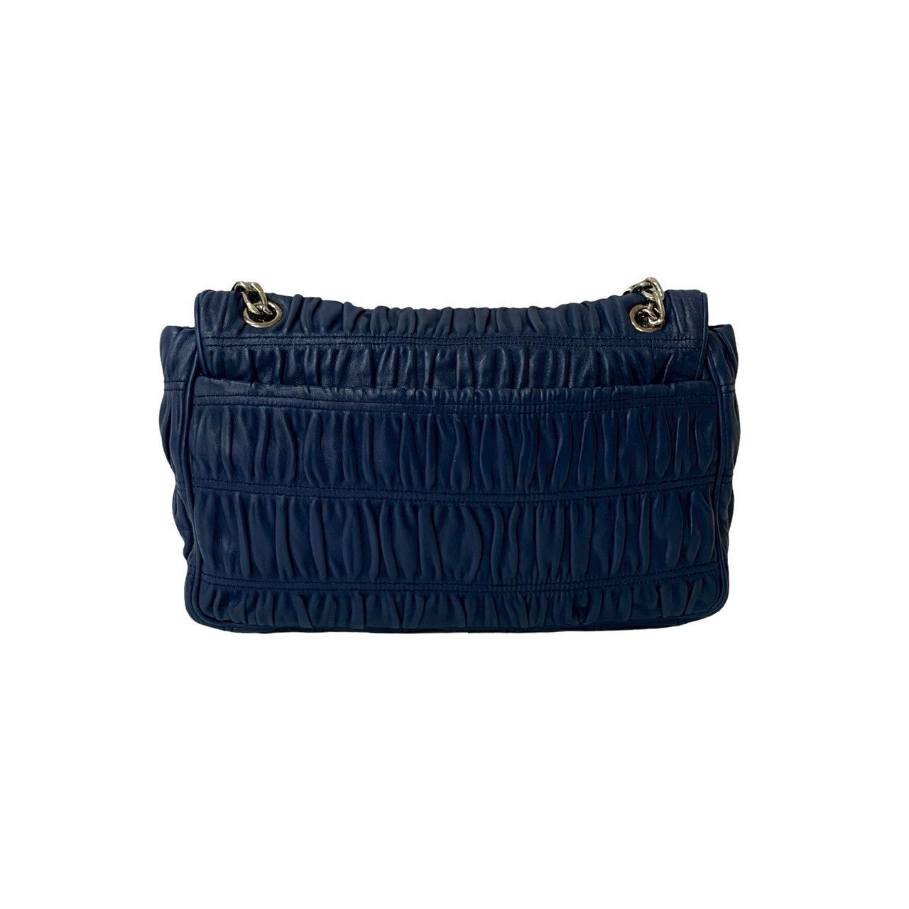 PRADA Shoulder Bag leather Navy
