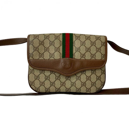 GUCCI Shoulder Bag leather Brown Sherry line