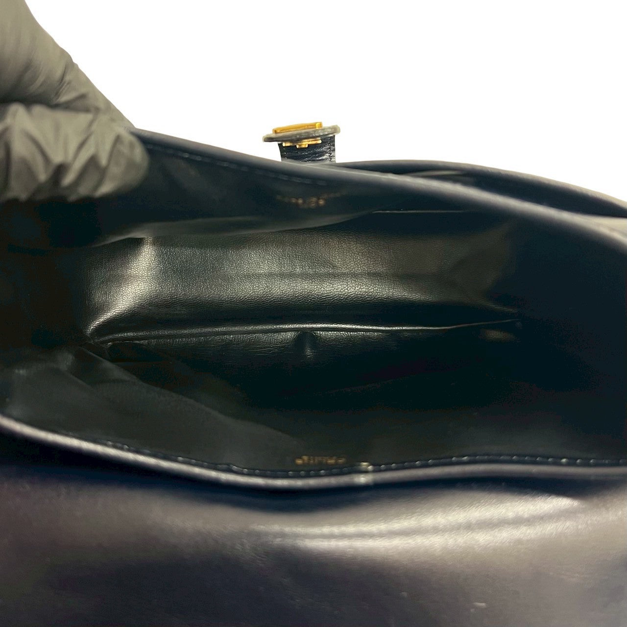 CELINE Shoulder Bag leather Navy