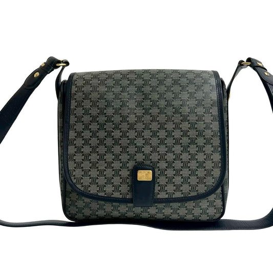 CELINE Shoulder Bag leather Navy