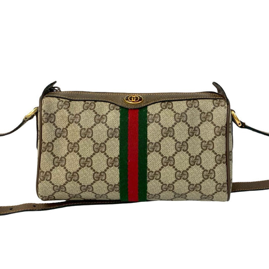 GUCCI Shoulder Bag leather Brown Sherry line