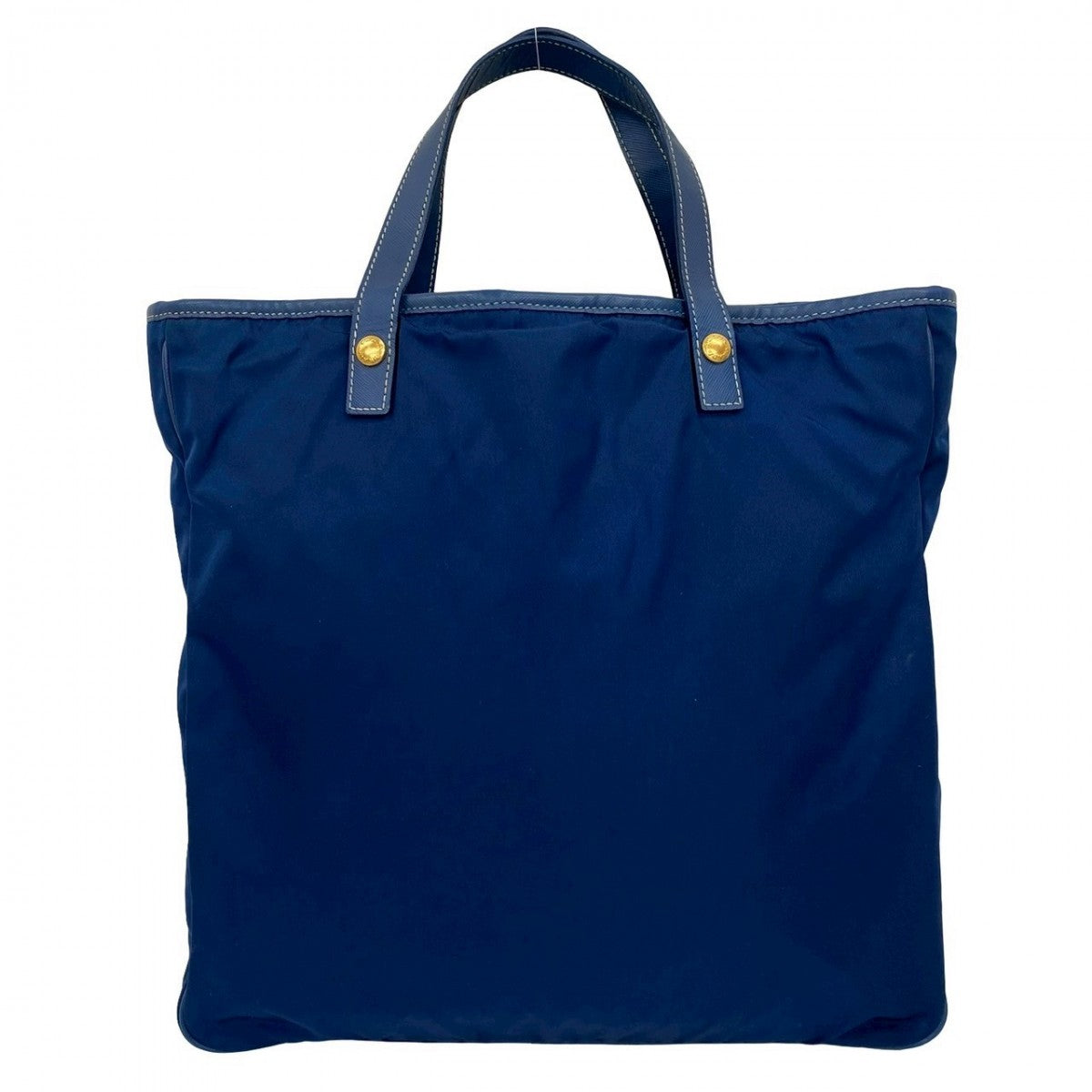 PRADA Handbag Nylon, Leather blue logo Women Used Authentic
