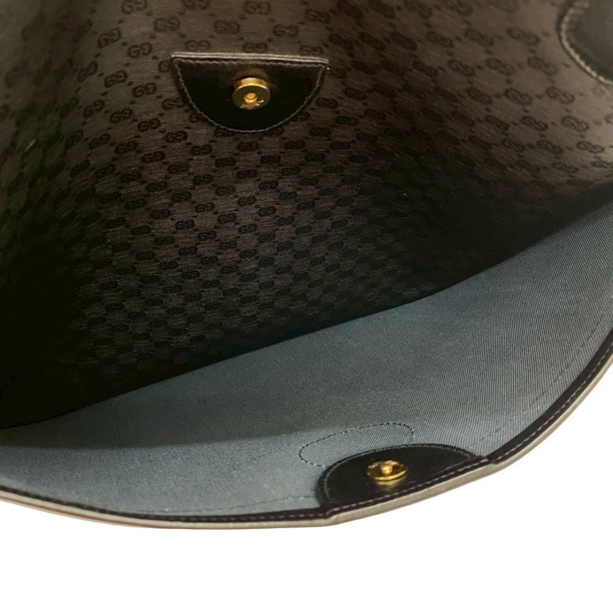 GUCCI Tote Bag Leather, PVC black Micro GG Sherry line Women Used Authentic