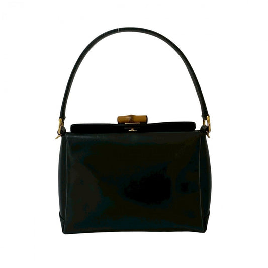 GUCCI Handbag leather black Bamboo