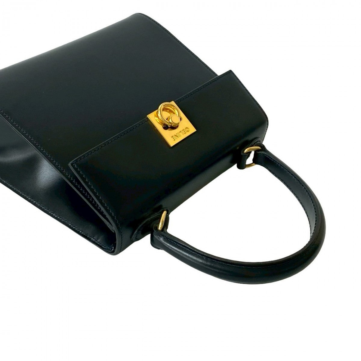 CELINE Shoulder Bag leather Navy