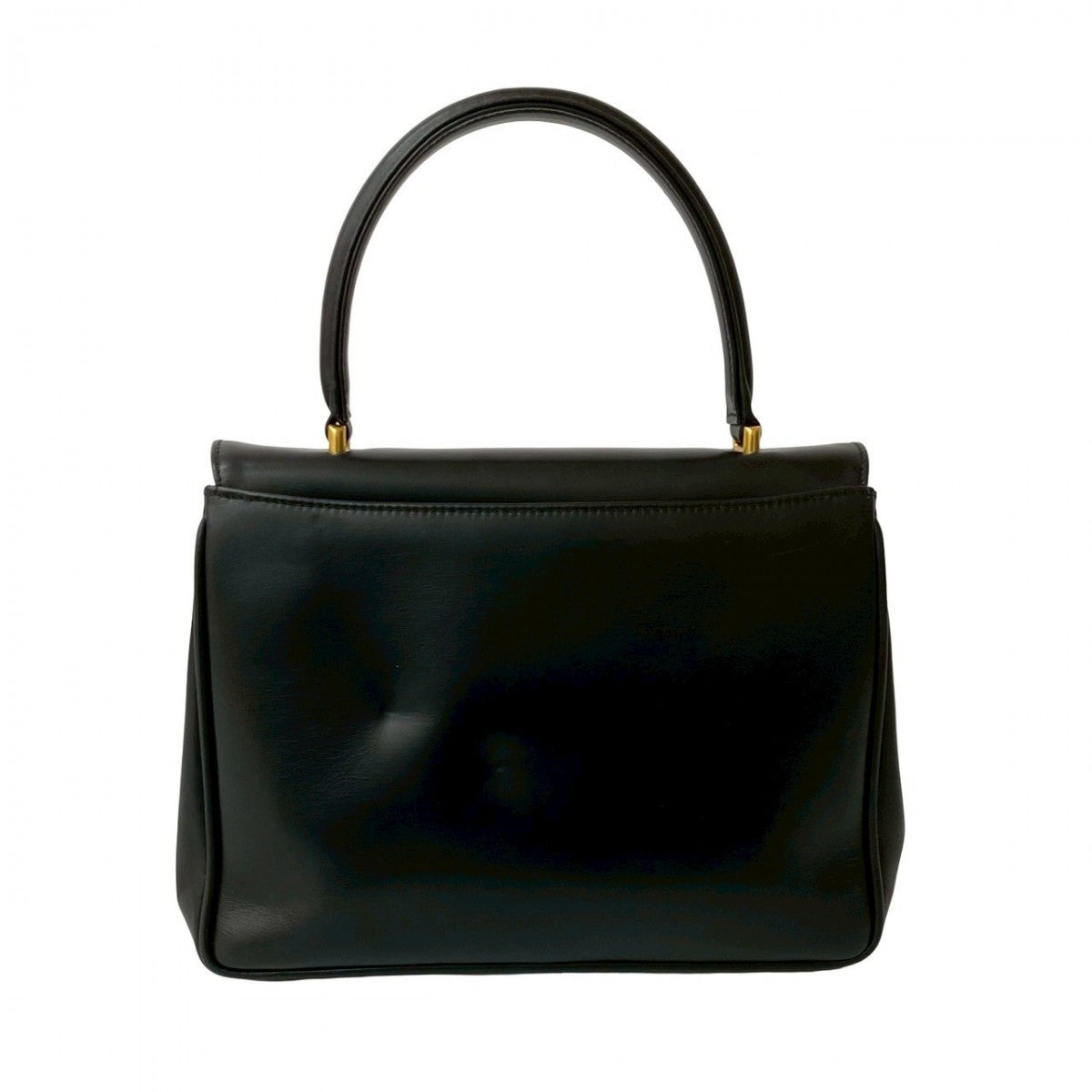 GUCCI Handbag Calfskin, Leather black GG logo Metal Women Used Authentic
