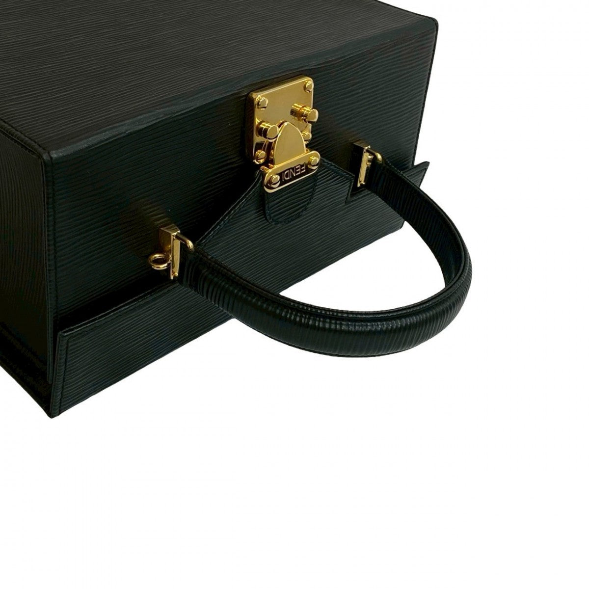 FENDI Shoulder Bag Epi Leather black