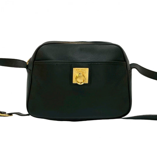 CELINE Shoulder Bag leather black