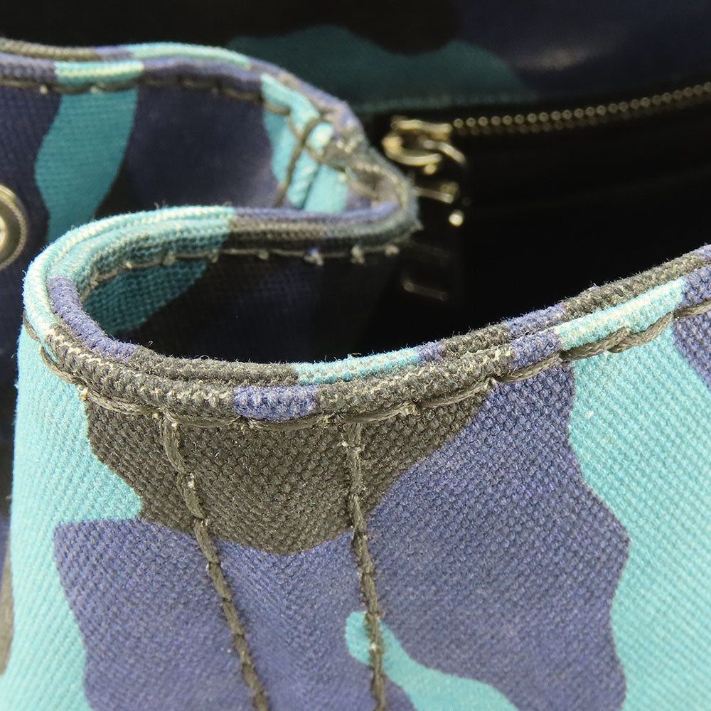 PRADA Handbag B2642B canvas Blue type Canapa Women Used Authentic