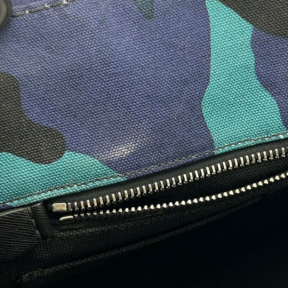 PRADA Handbag B2642B canvas Blue type Canapa Women Used Authentic