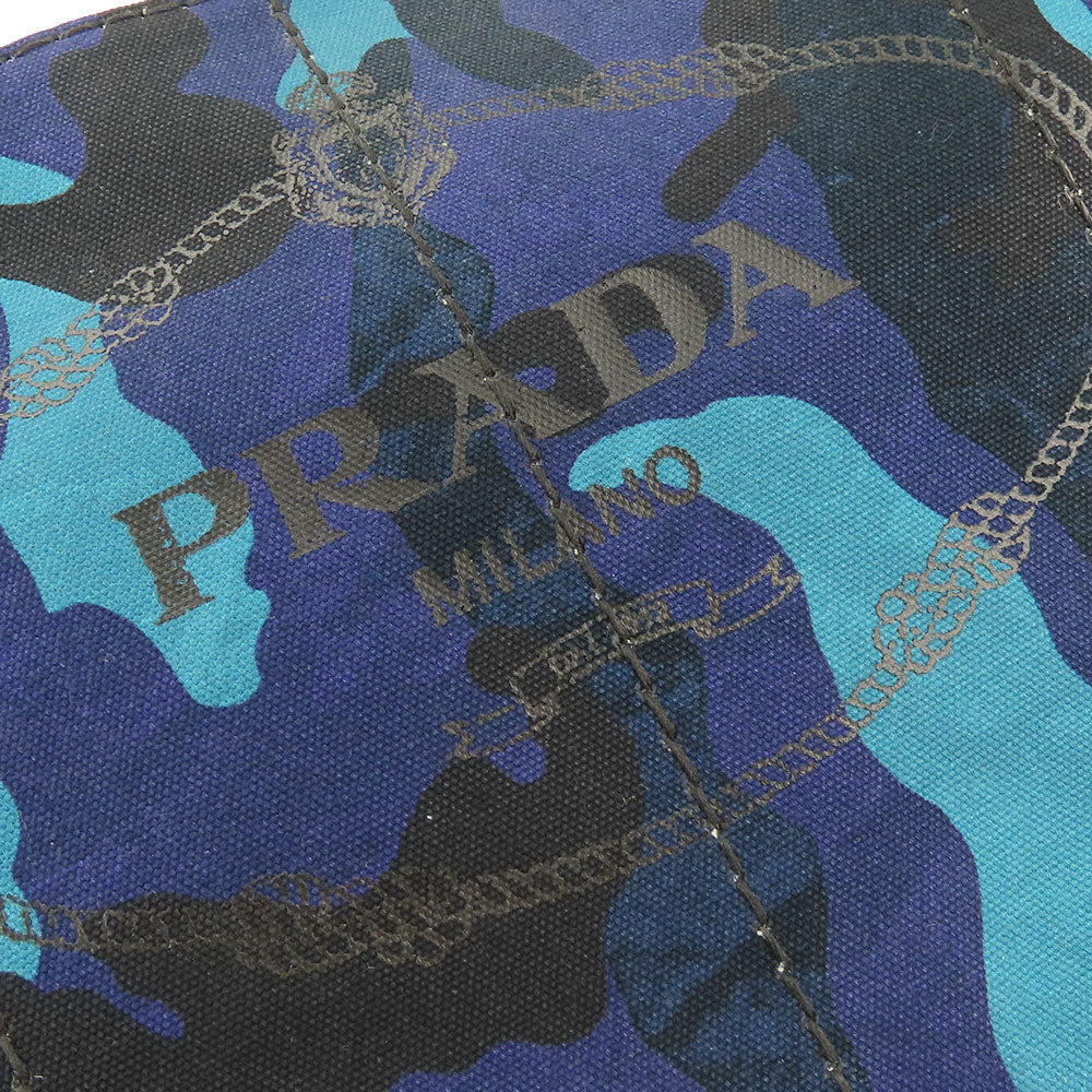 PRADA Handbag B2642B canvas Blue type Canapa Women Used Authentic