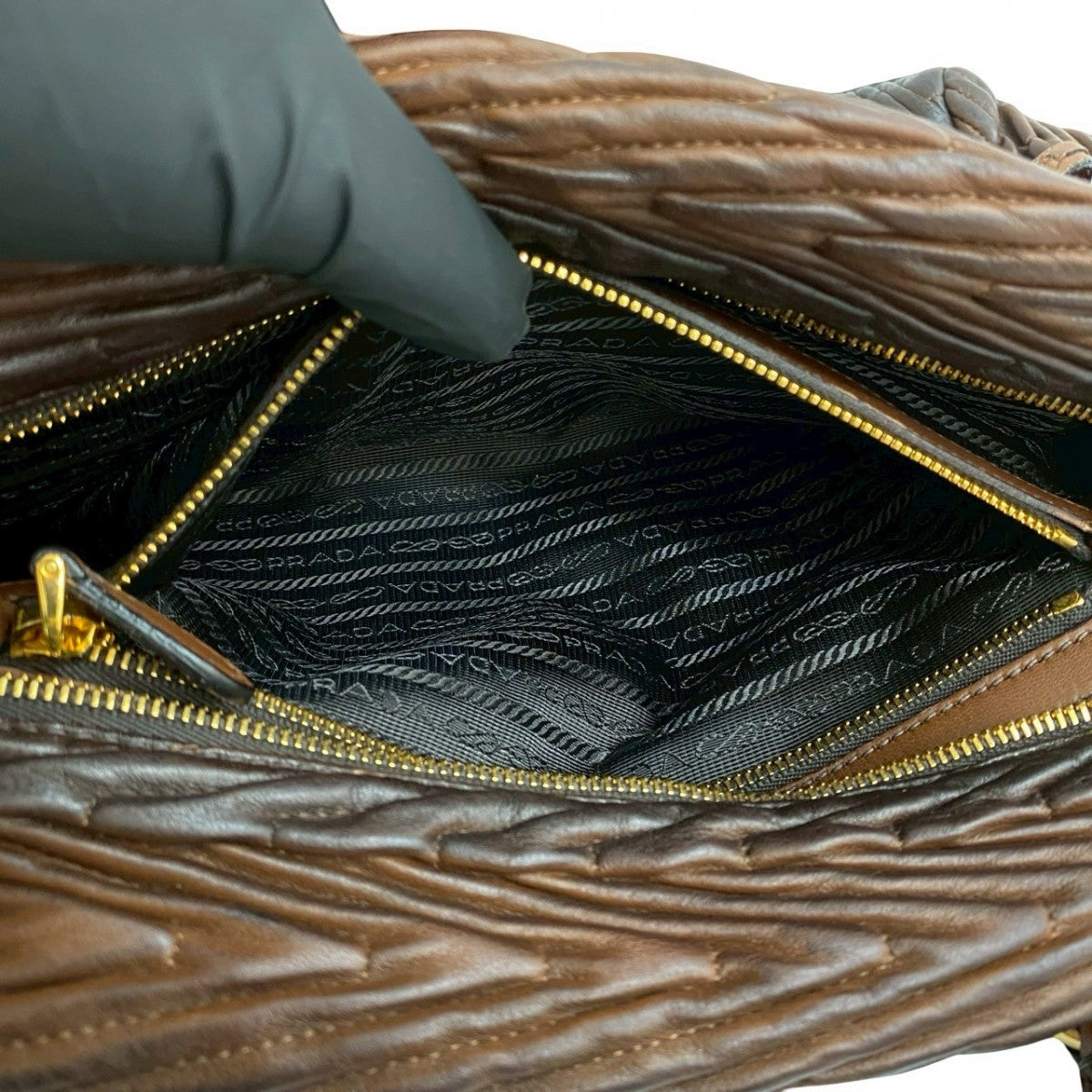 PRADA Handbag leather Brown