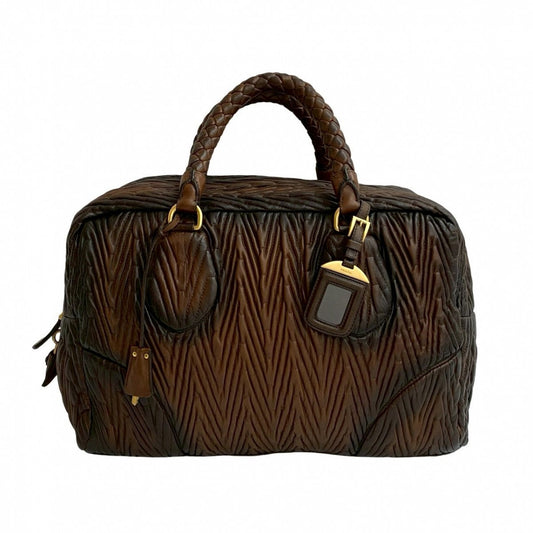 PRADA Handbag leather Brown