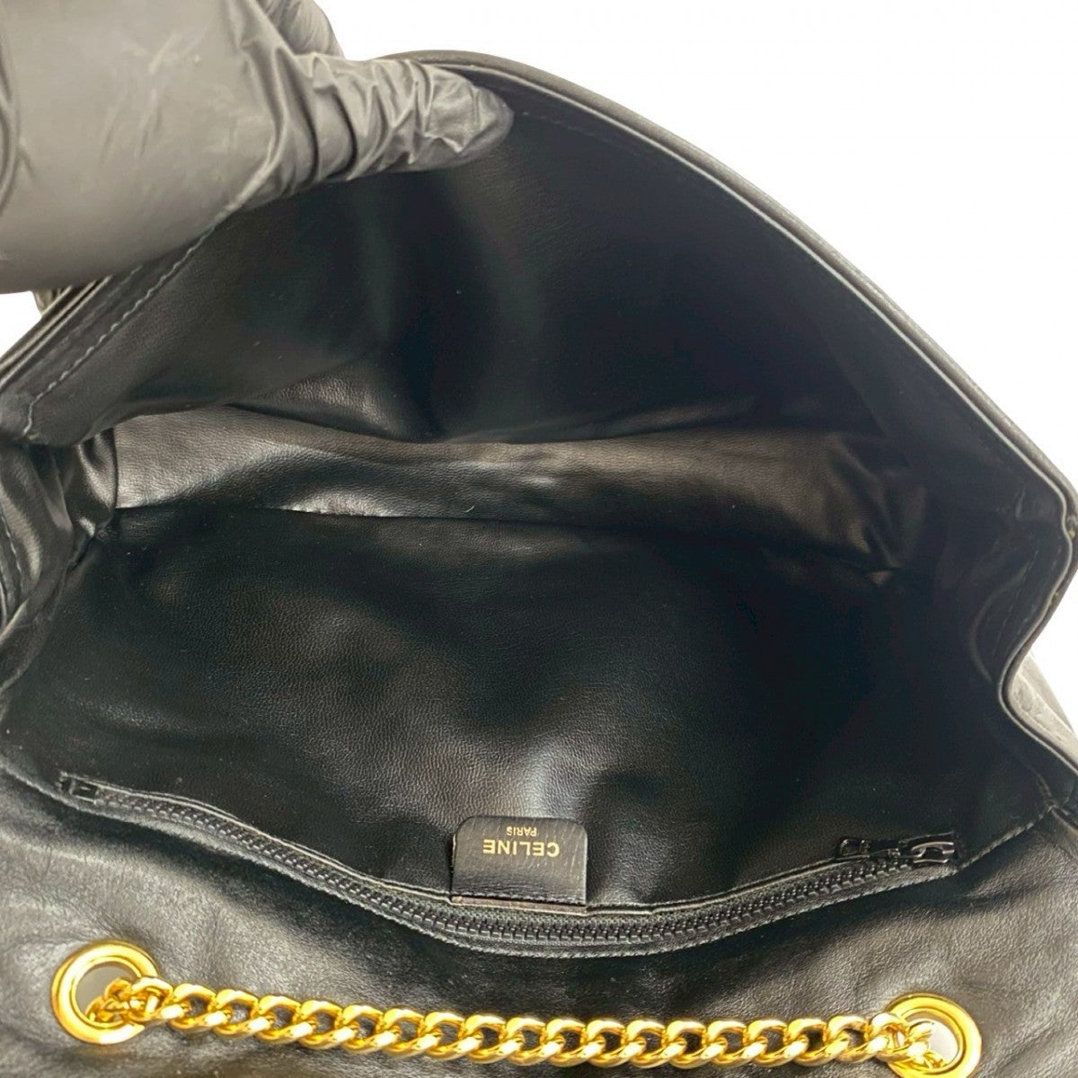 CELINE Shoulder Bag leather black