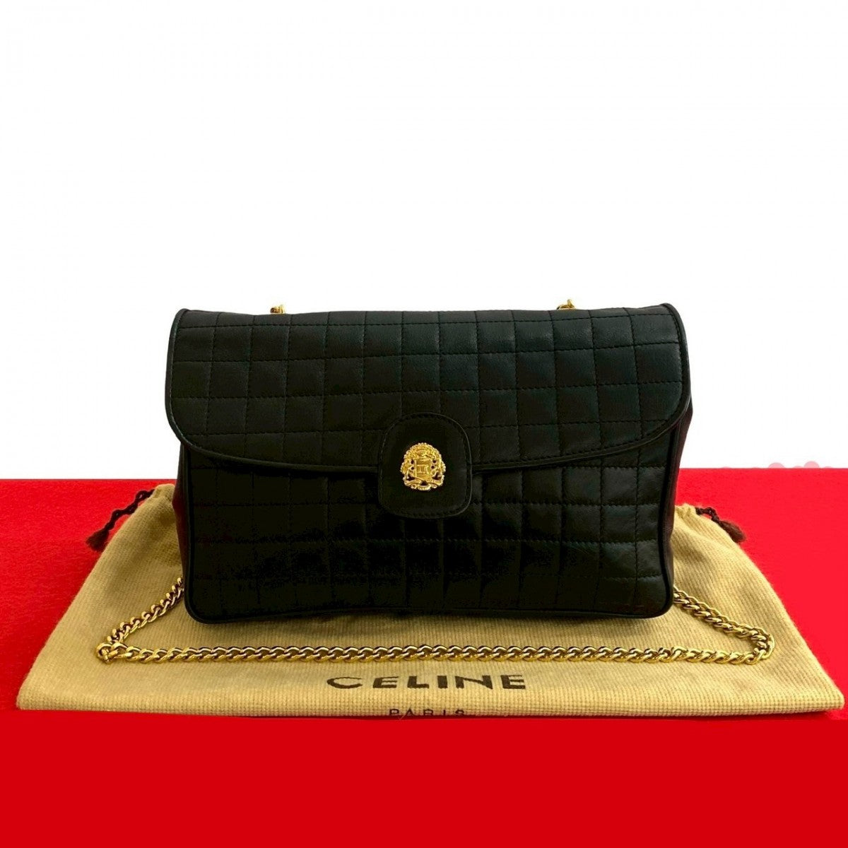 CELINE Shoulder Bag leather black
