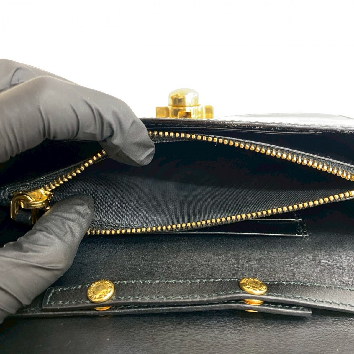 PRADA Shoulder Bag leather black