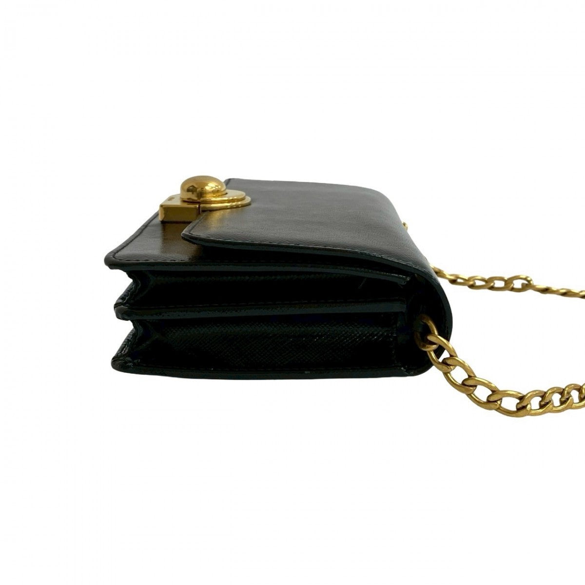 PRADA Shoulder Bag leather black