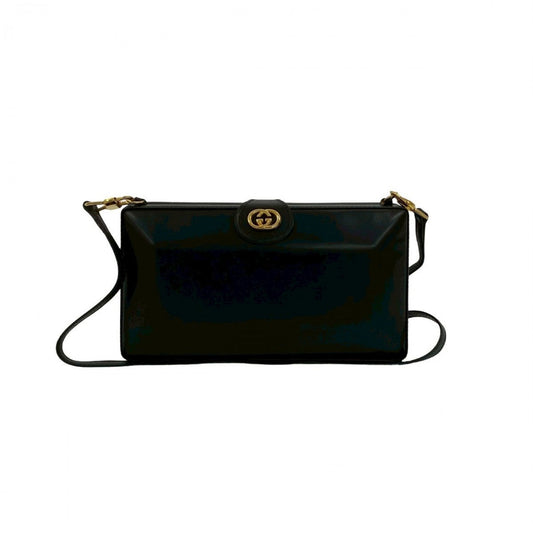 GUCCI Shoulder Bag leather black