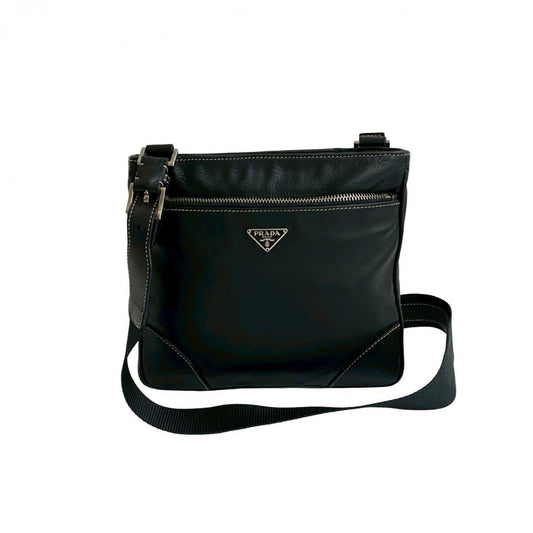 PRADA Shoulder Bag leather black