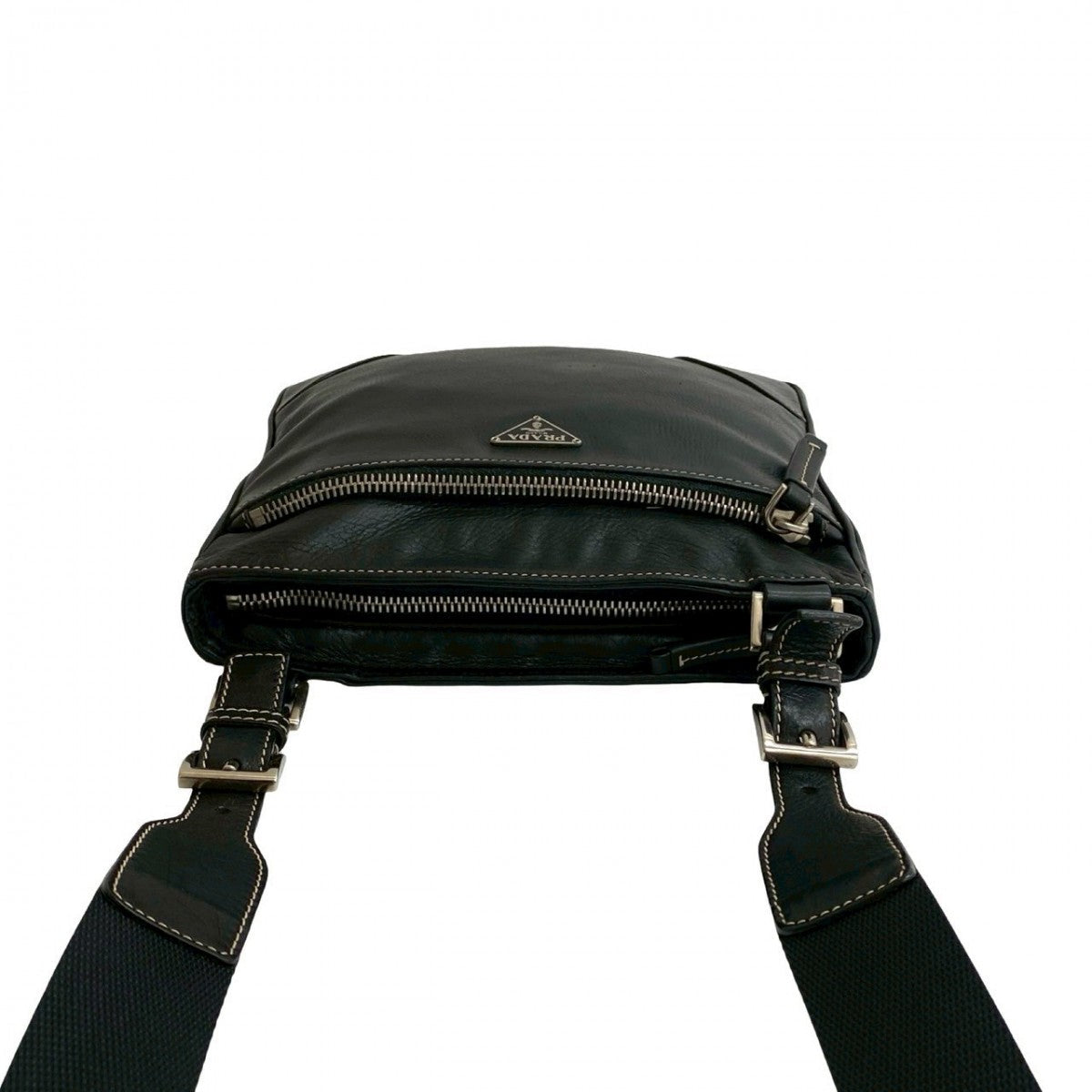 PRADA Shoulder Bag leather black