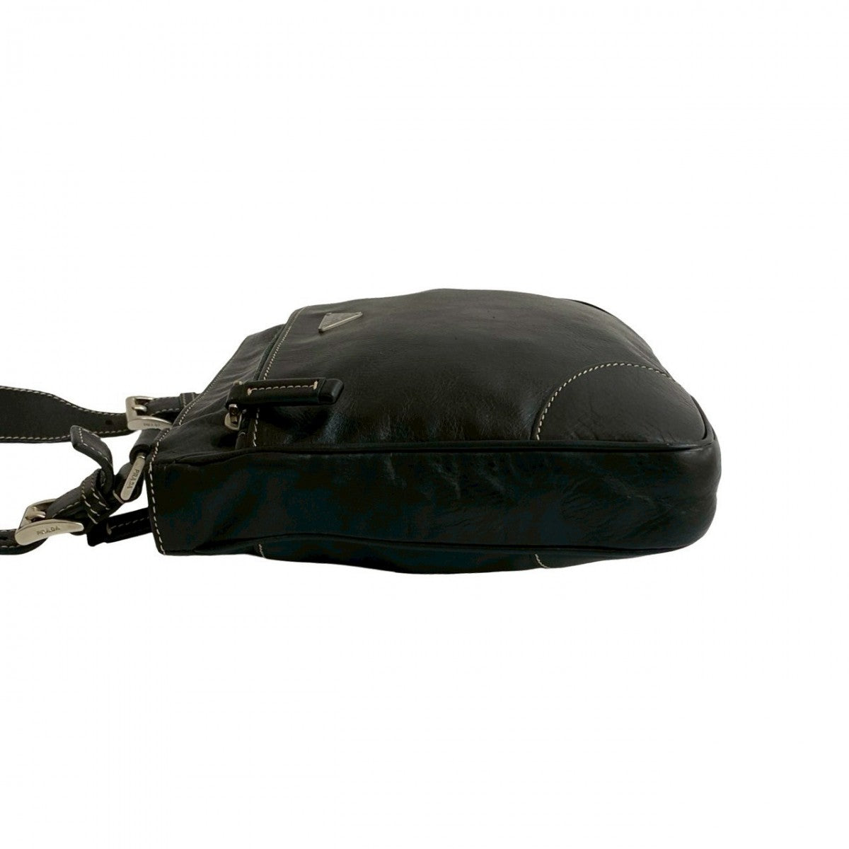 PRADA Shoulder Bag leather black