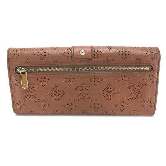 LOUIS VUITTON Long Wallet Purse M58124 monogram mahina leather Brown Two fold Mahina Clutch Amelia Women Used Authentic