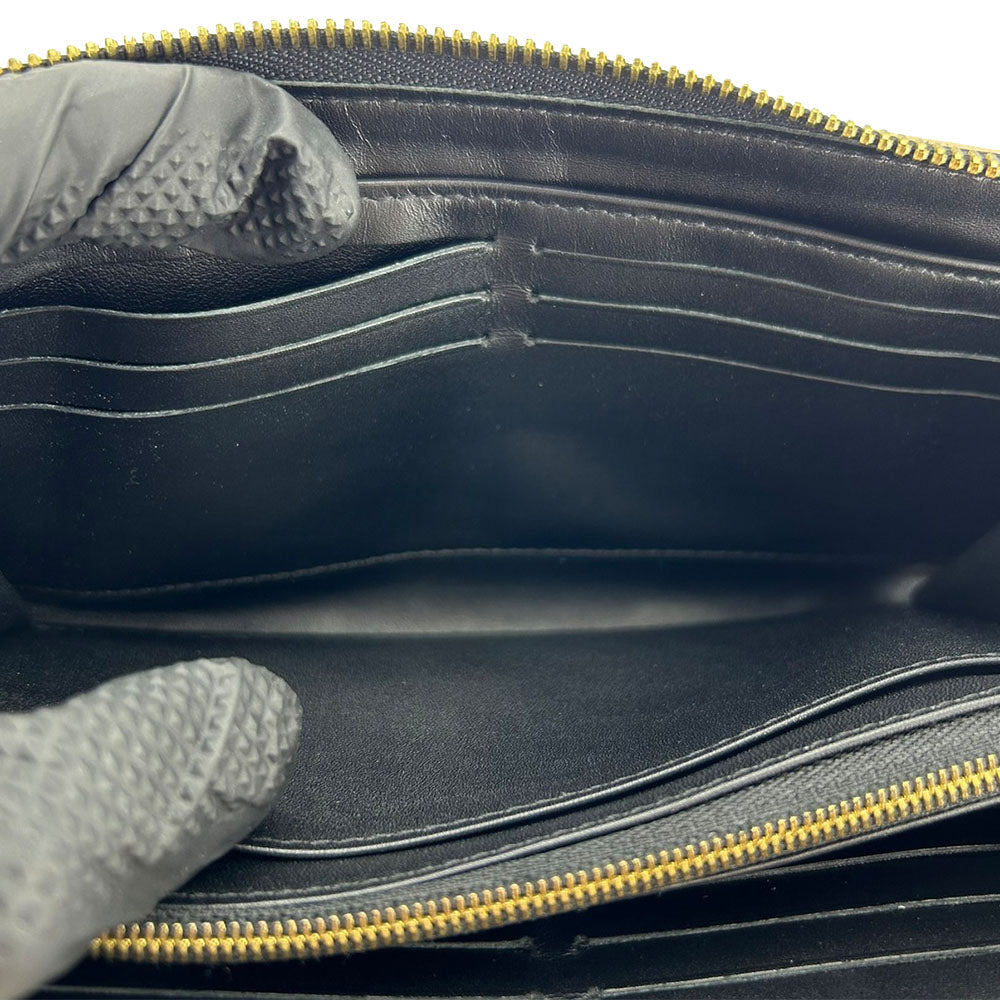 LOUIS VUITTON Long Wallet Purse M93029 leather black Suhari Zippy wallet Women Used Authentic