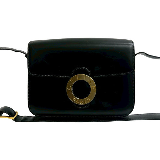 CELINE Shoulder Bag leather black
