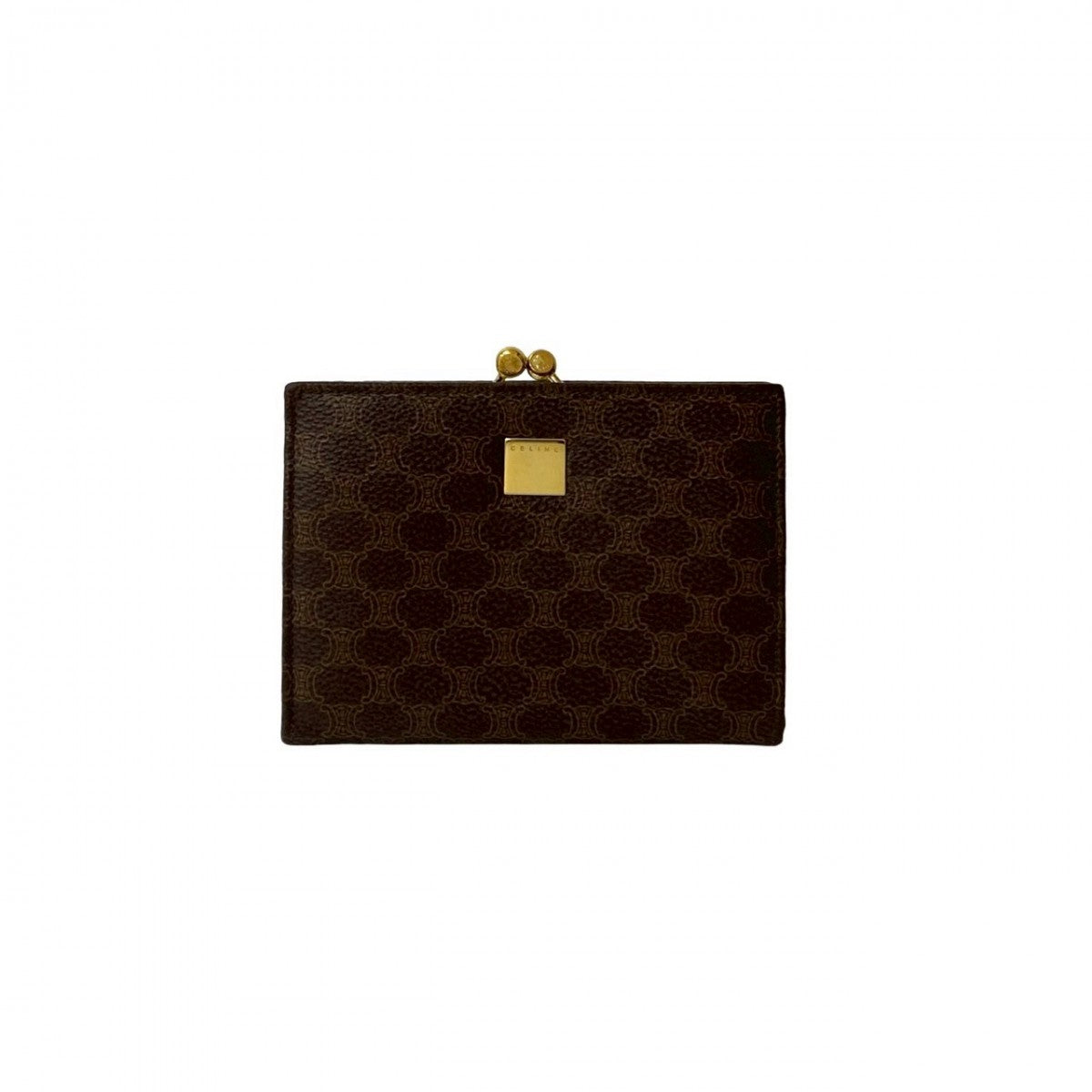 CELINE Coin case leather Brown