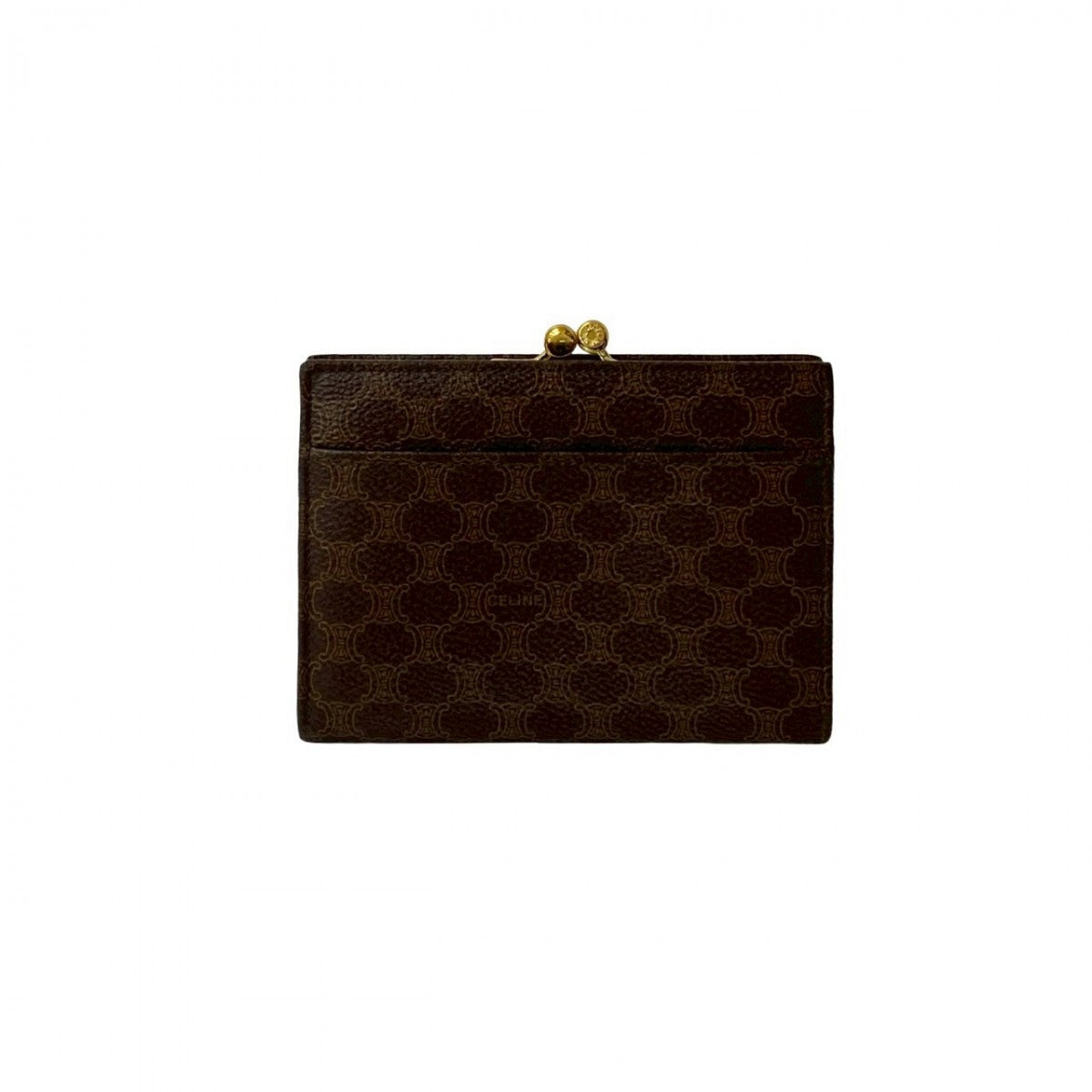 CELINE Coin case leather Brown