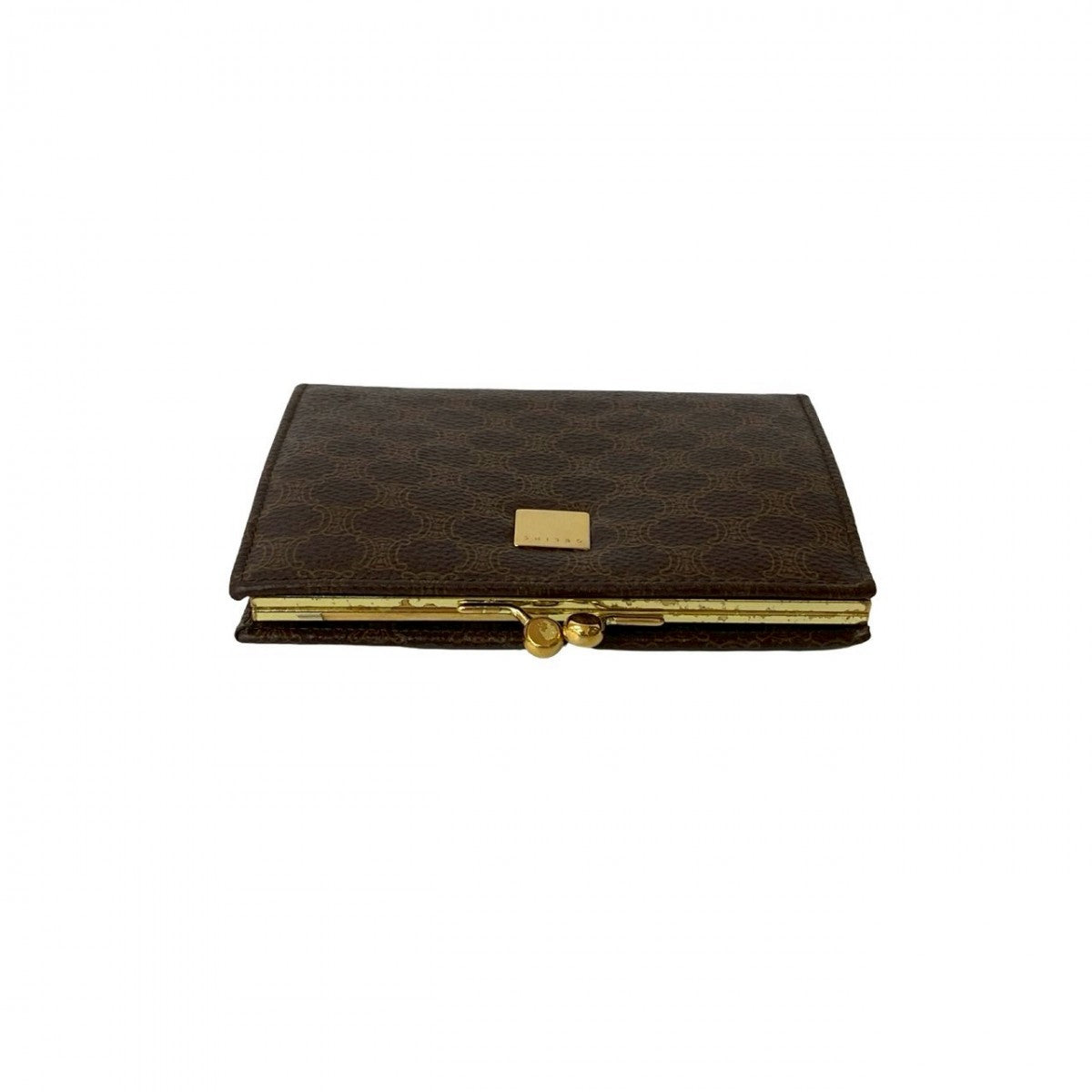 CELINE Coin case leather Brown