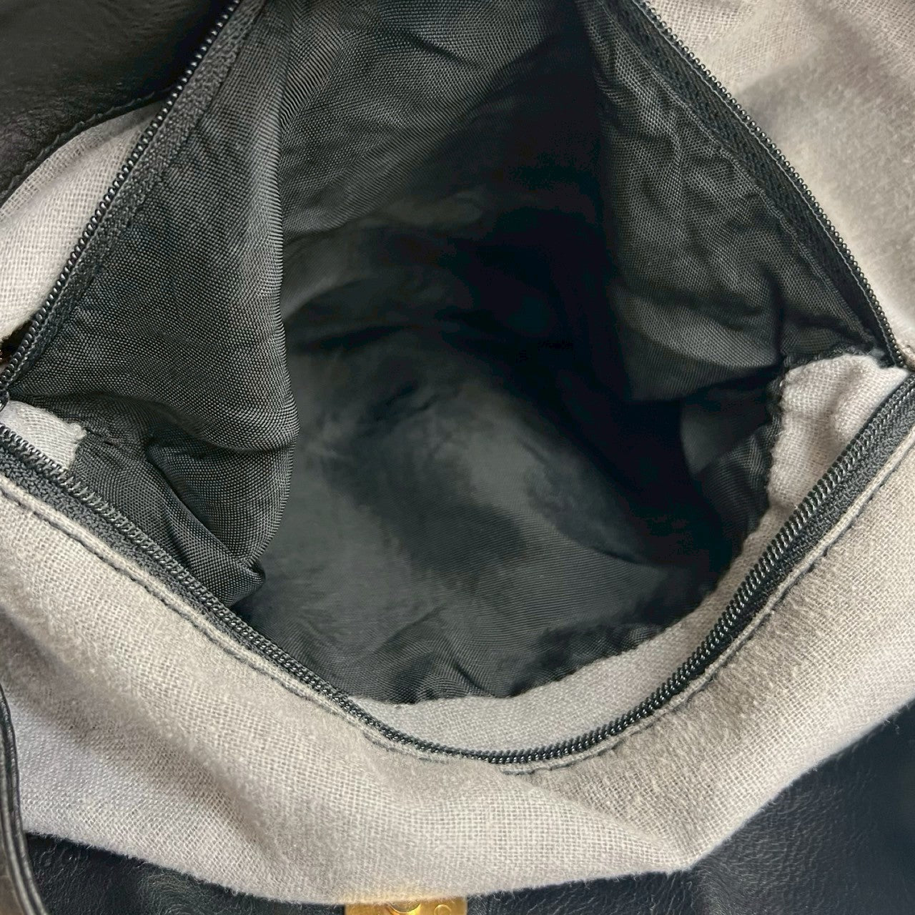 GUCCI Shoulder Bag leather black Bamboo