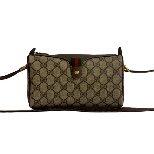 GUCCI Shoulder Bag leather Brown Sherry line