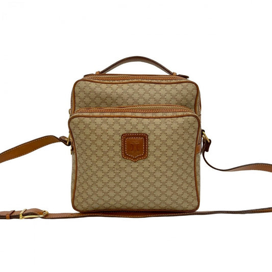 CELINE Shoulder Bag leather beige