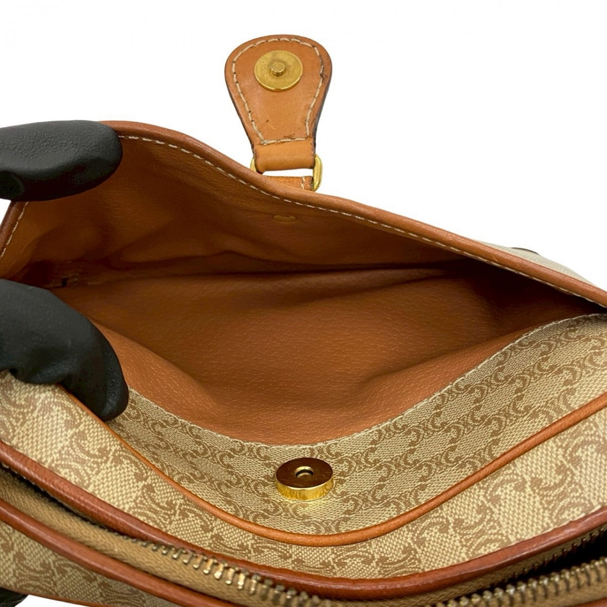 CELINE Shoulder Bag leather beige