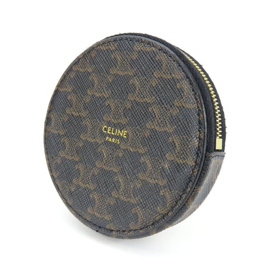 CELINE Coin case 10D222BQ3.38NO PVC, Leather black Triomphe Women Used Authentic