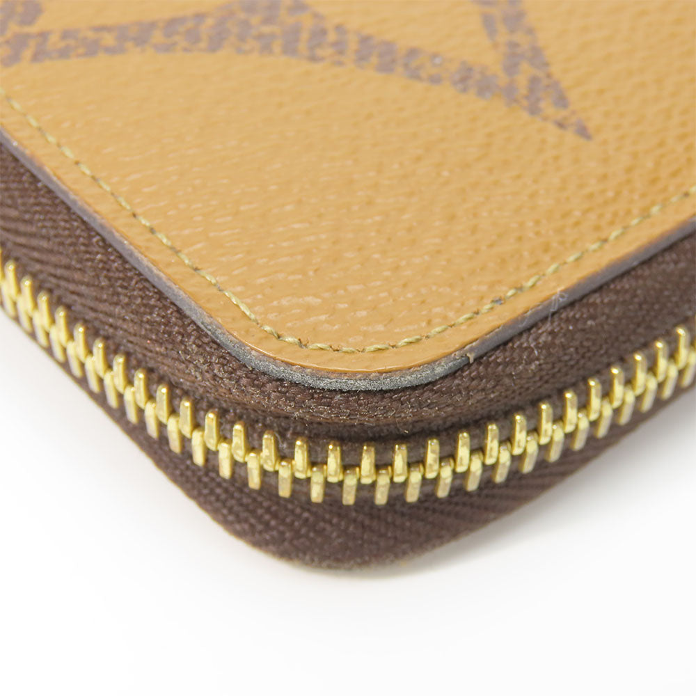 LOUIS VUITTON Long Wallet Purse M69353 monogram giant reverse Brown Zippy wallet Women Used Authentic