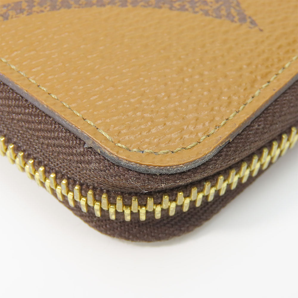 LOUIS VUITTON Long Wallet Purse M69353 monogram giant reverse Brown Zippy wallet Women Used Authentic