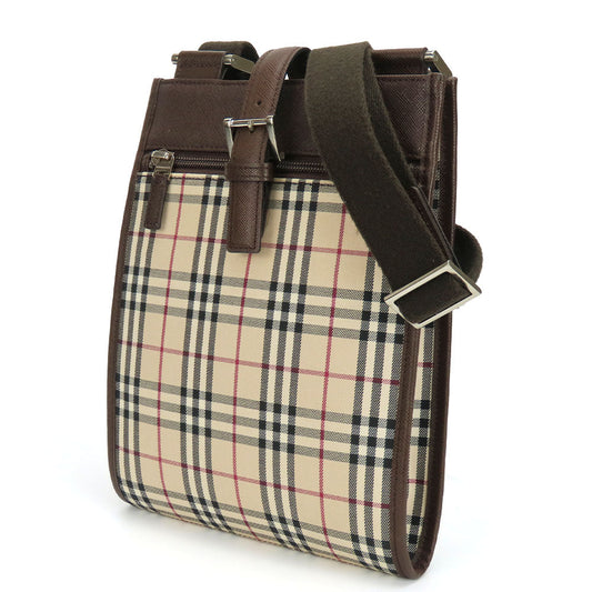 BURBERRY Shoulder Bag Canvas, Leather beige Women Used Authentic