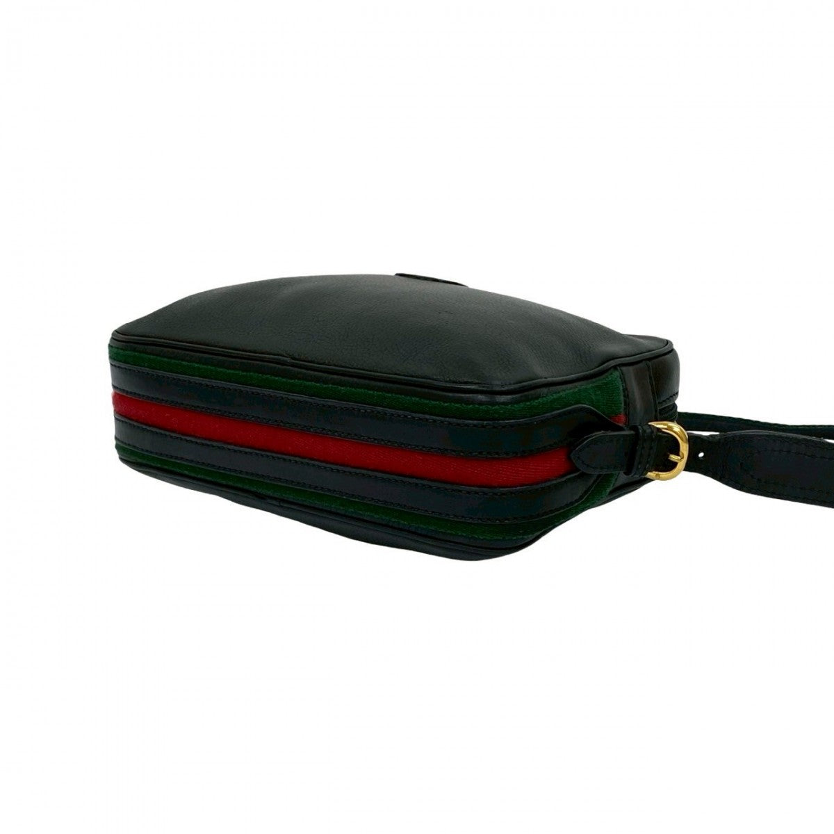 GUCCI Shoulder Bag leather black Sherry line