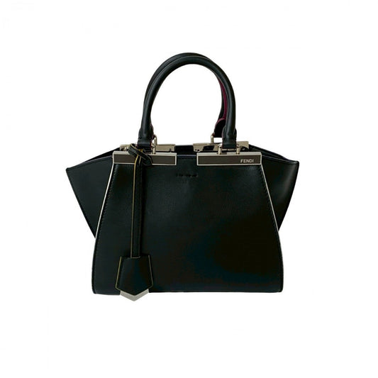 FENDI Shoulder Bag leather black Petite Troisur