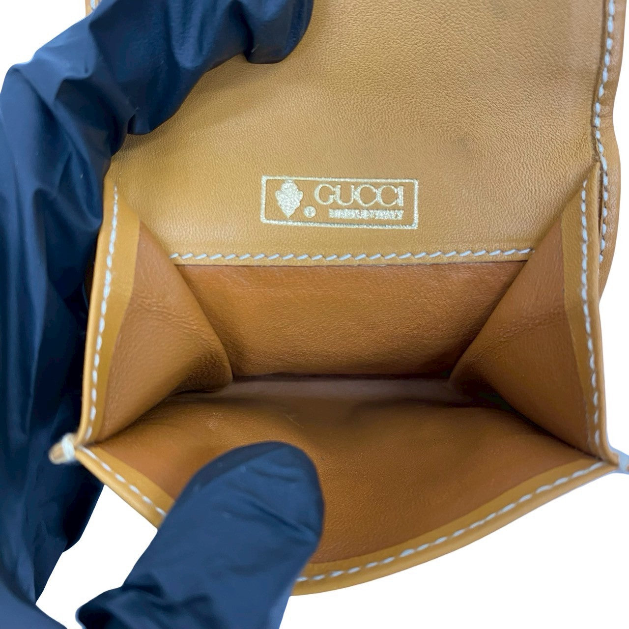 GUCCI Coin case leather Brown