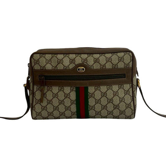 GUCCI Shoulder Bag leather Brown Sherry line